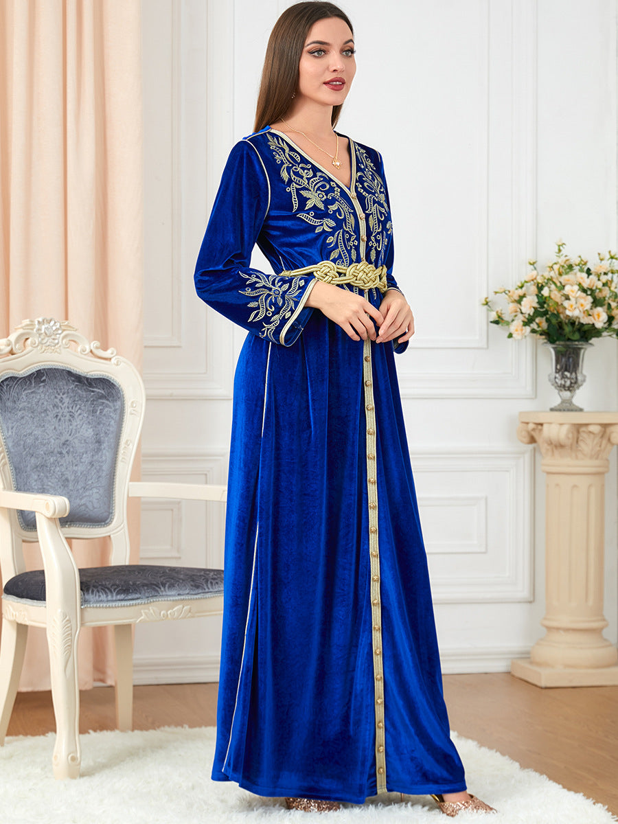 Elegant Diana Royal Velvet Kaftan - Premium Women's Luxury Loungewear for Home Relaxation & Special Occasions