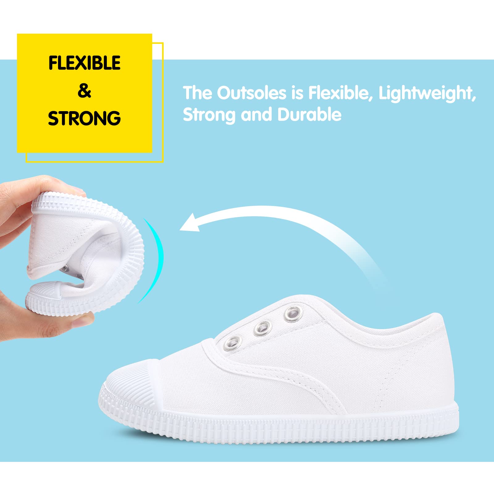 **Toddler Kids Canvas Sneakers - Slip-On Lightweight Comfortable Casual Running Shoes for Boys & Girls (Toddler/Little Kids/Big Kids) - Perfect for Playground, School & Everyday Wear**