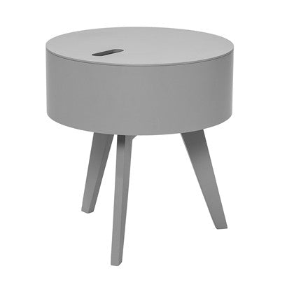 Bloomingville Alba Side Table Grey - Modern Nightstand for Bedroom, Living Room & Office - Stylish End Table with Storage Shelf
