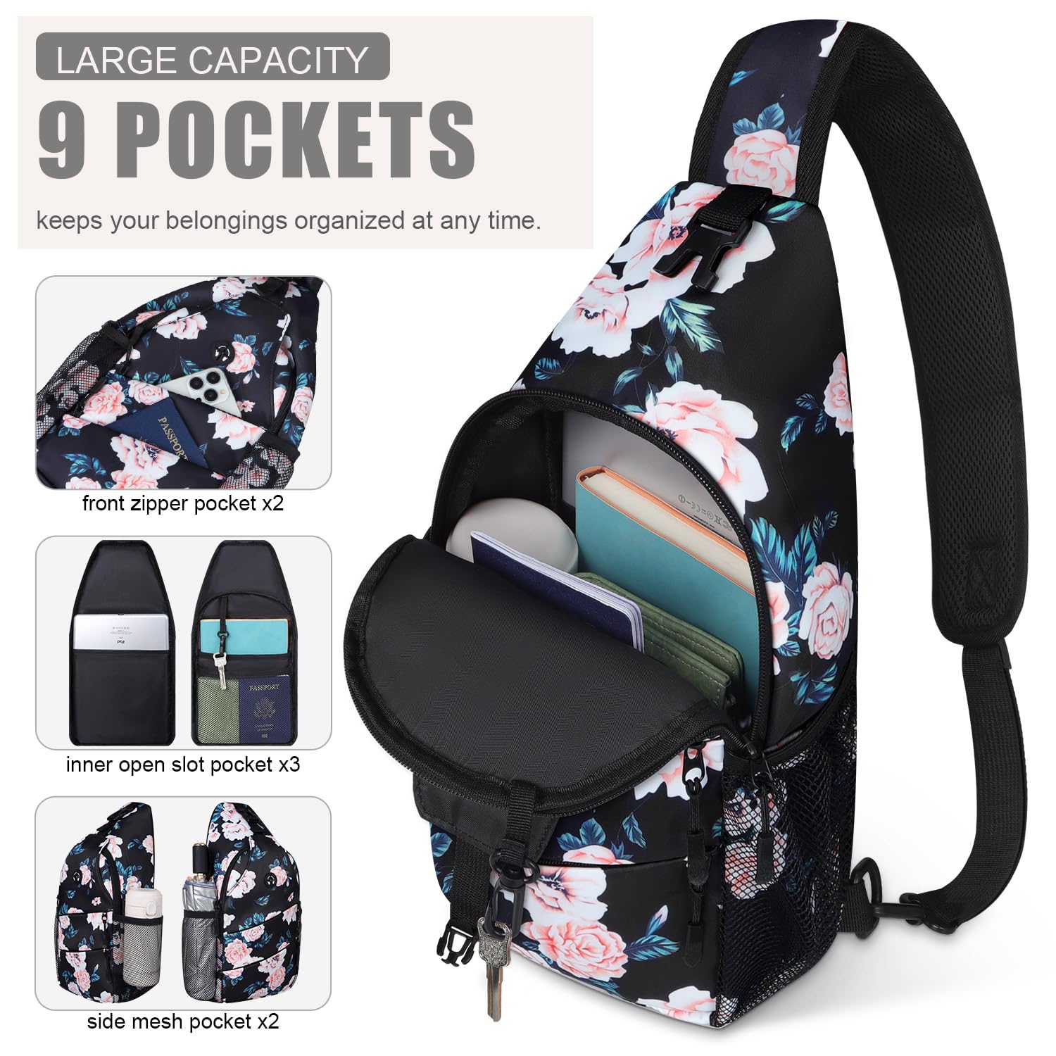 Trendy Unisex Crossbody Sling Bag with Adjustable Shoulder Strap - Convertible Chest Backpack for Women & Men | Perfect for Travel, Shopping & Daily Commute