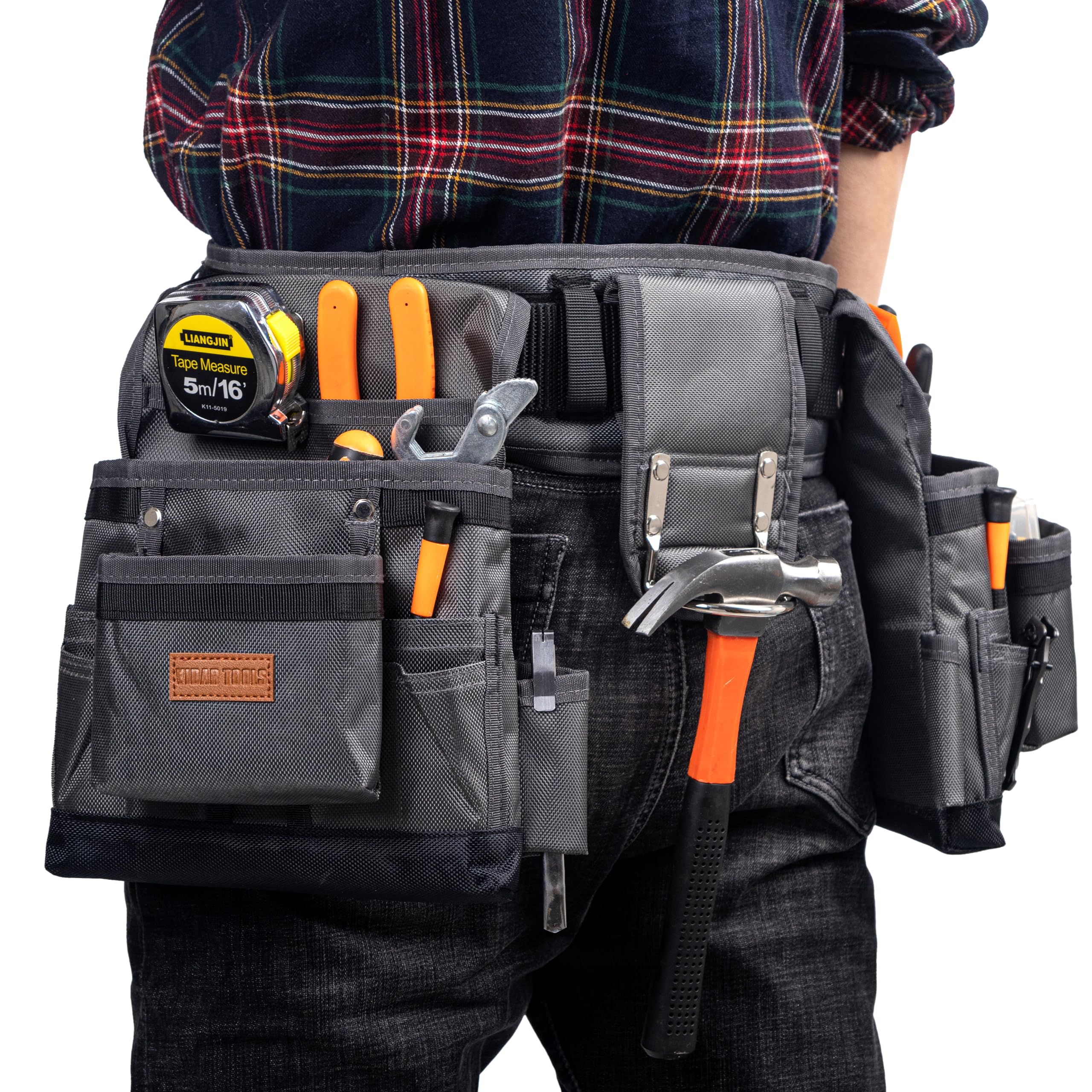 Heavy Duty Tool Belt with 22 Pockets - Air-Mesh Padded Work Belt for Construction, Carpentry, Electricians & DIY | Double Layer Thickened Polyester with Waterproof Coating | Perfect for Job Sites, Home Renovations & Professional Use