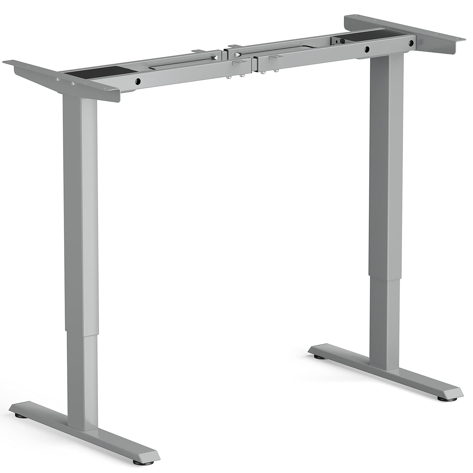 Tangkula Dual-Motor Adjustable Height Electric Standing Desk Frame - Ergonomic Sit Stand Workstation with Memory Controller & Cable Tray - Home Office & Gaming Setup (Grey)