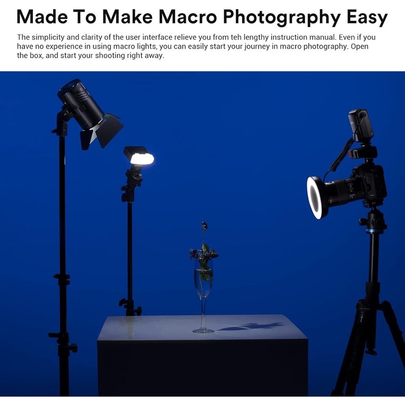 Godox ML150II Macro On-Camera Ring Light Flash for Jewelry, Food & Product Photography - Perfect for Close-Up Shots, YouTube Videos & E-commerce Listings