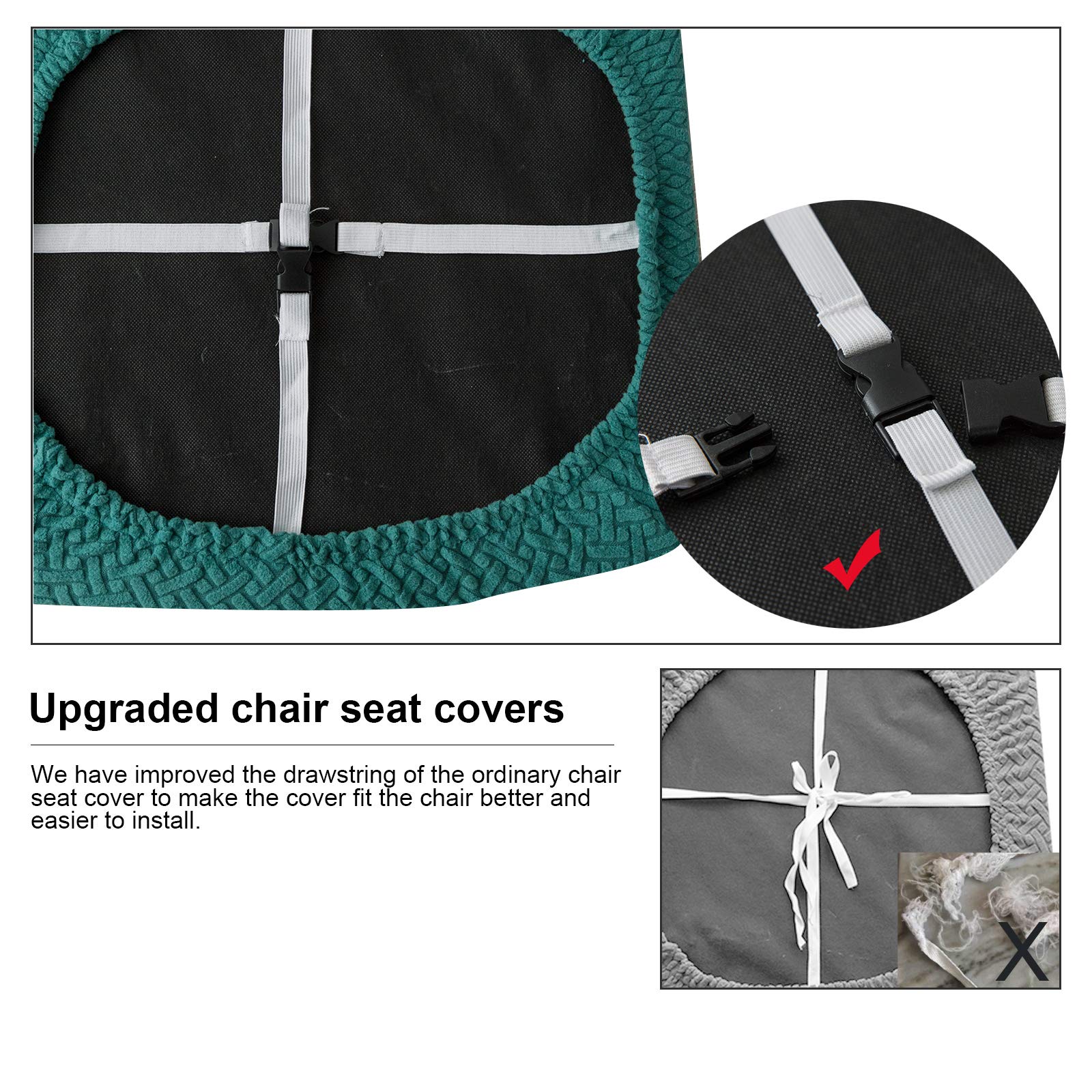 Genina Teal Dining Chair Covers 6-Pack - Waterproof & Stylish for Kitchen & Home