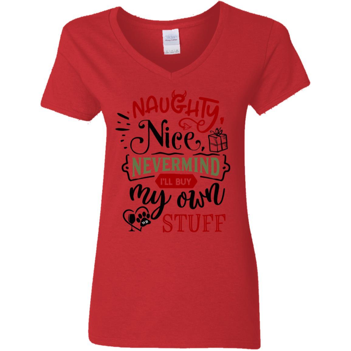 WineyBitches.Co Women's 5.3 oz V-Neck T-Shirt - Soft Cotton Casual Tee for Everyday Wear, Girls Night Out & Wine Tasting Events