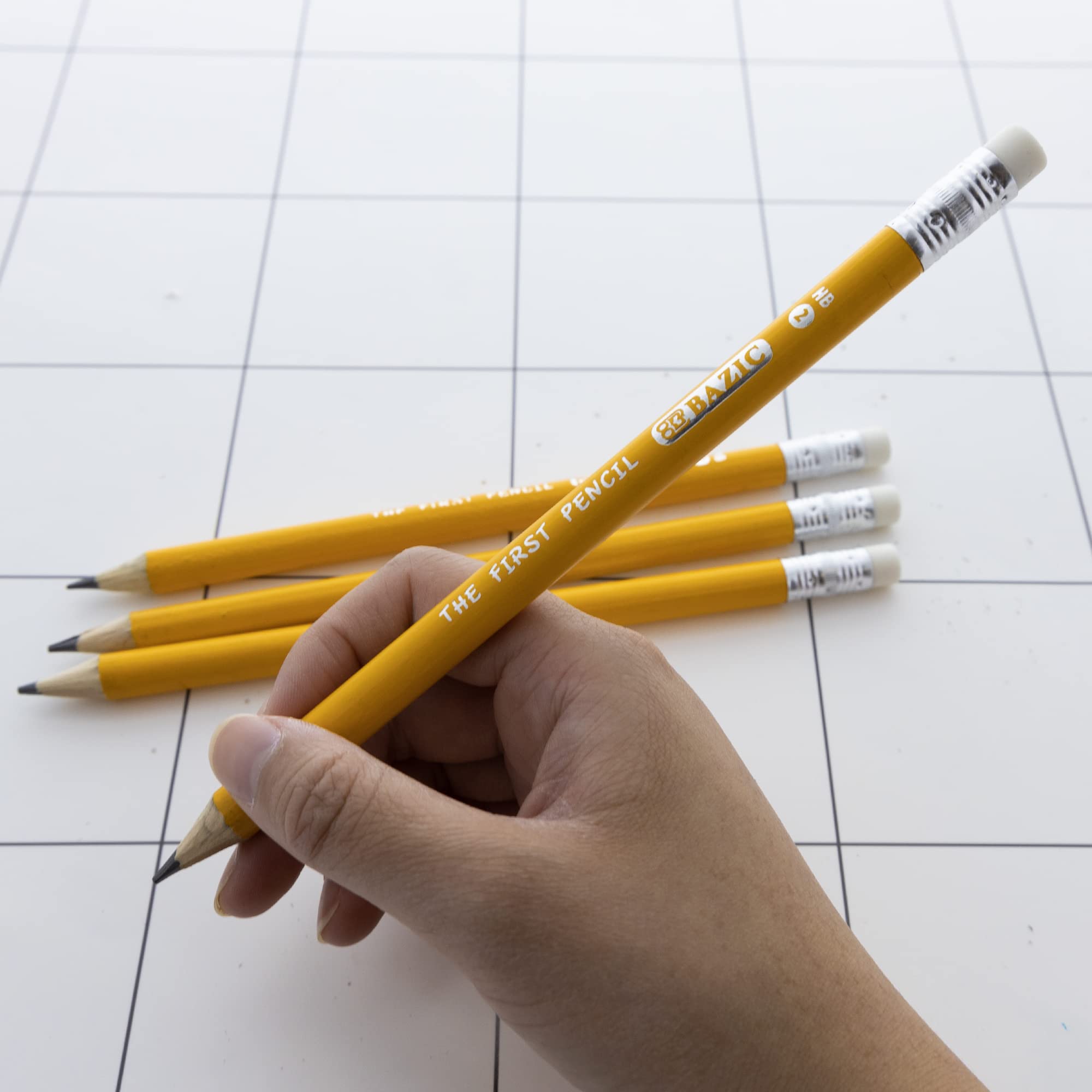 BAZIC #2 HB Jumbo Pencils with Latex-Free Eraser - Pre-Sharpened Wooden School & Office Pencils (4-Pack, 24-Packs) - Ideal for Standardized Tests, Writing, Sketching & Classroom Use