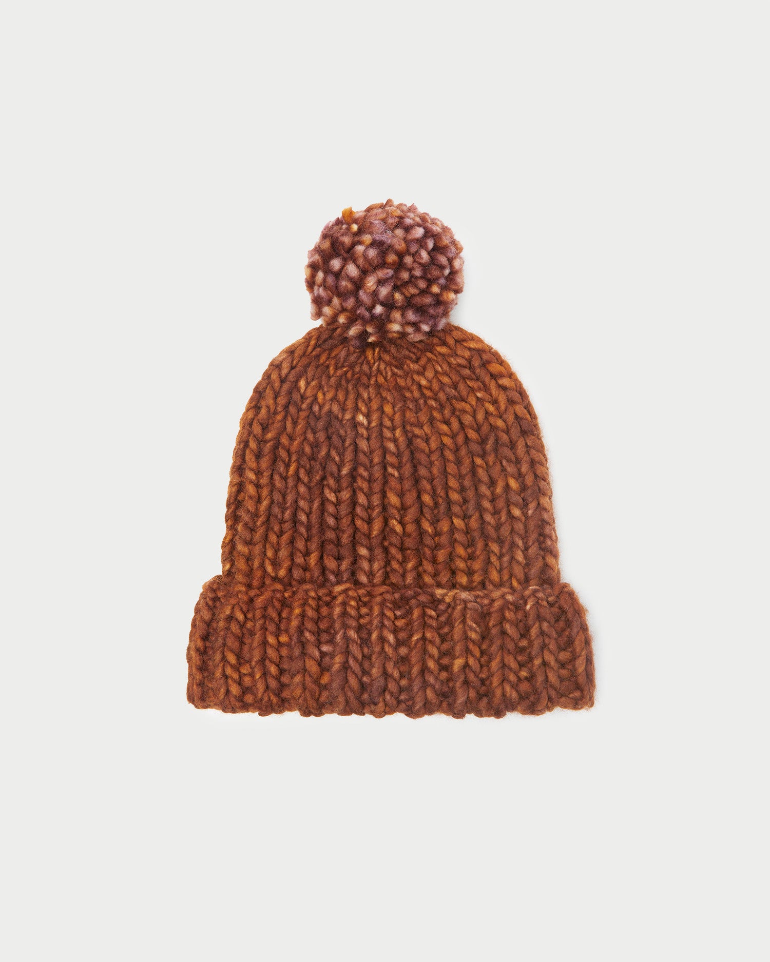 Ava Sienna Knit Pompom Beanie - Winter Warm Knitted Hat for Women - Cozy Fashion Accessory for Cold Weather, Outdoor Activities, and Holiday Gifts
