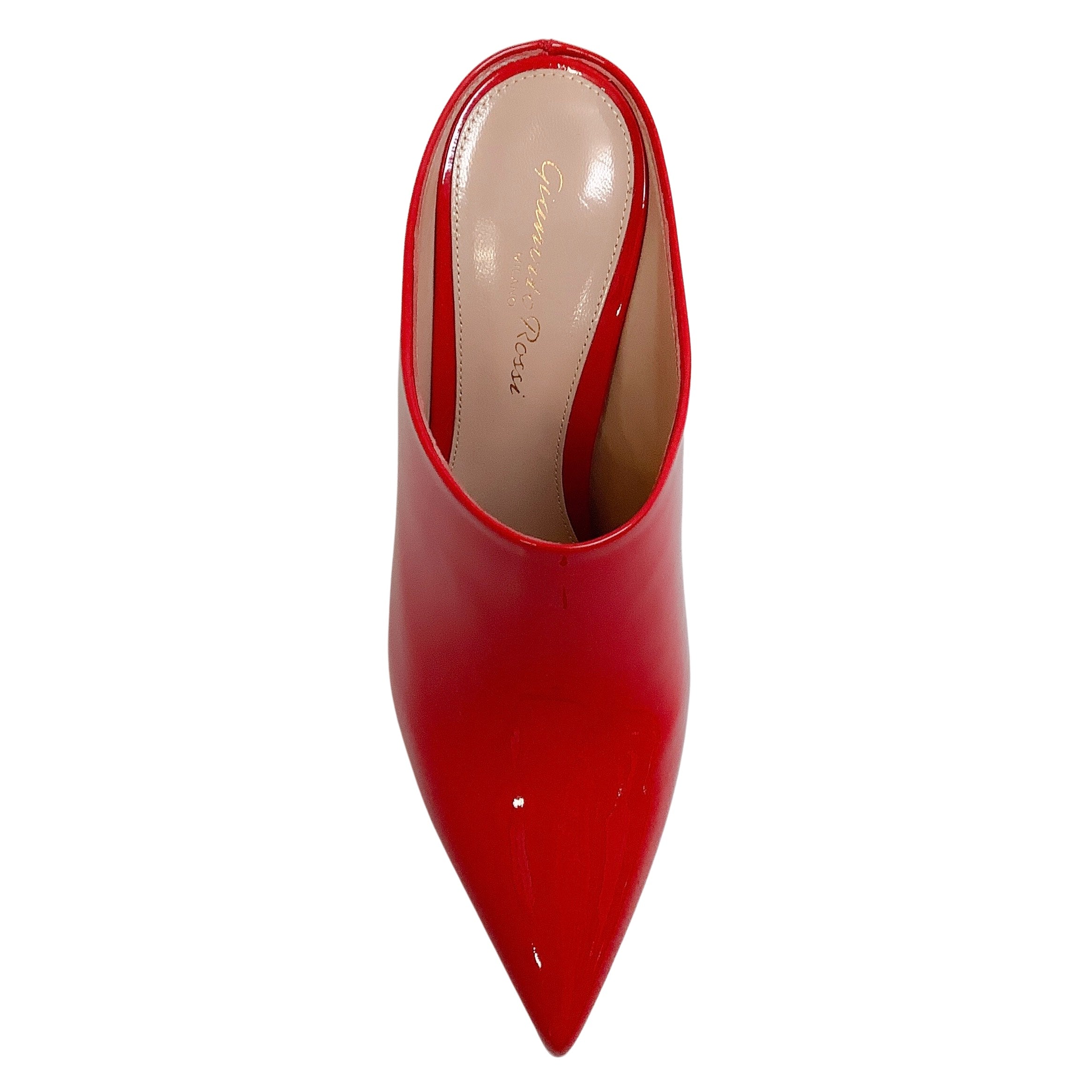 Gianvito Rossi Red Patent Leather Nova Mules - Women's Luxury Slip-On Heels for Parties, Weddings & Evening Events