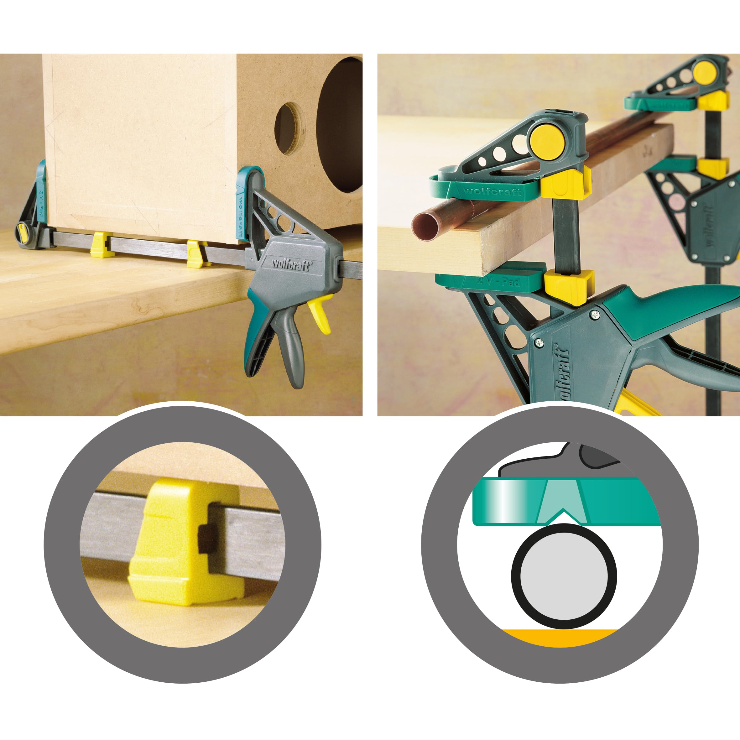 Wolfcraft EHZ PRO 100-915mm One-Hand Clamp | Professional Quick-Release Clamp for Woodworking & DIY Projects | Single-Hand Operation for Easy Clamping & Release | Perfect for Carpentry, Cabinet Making & Crafting