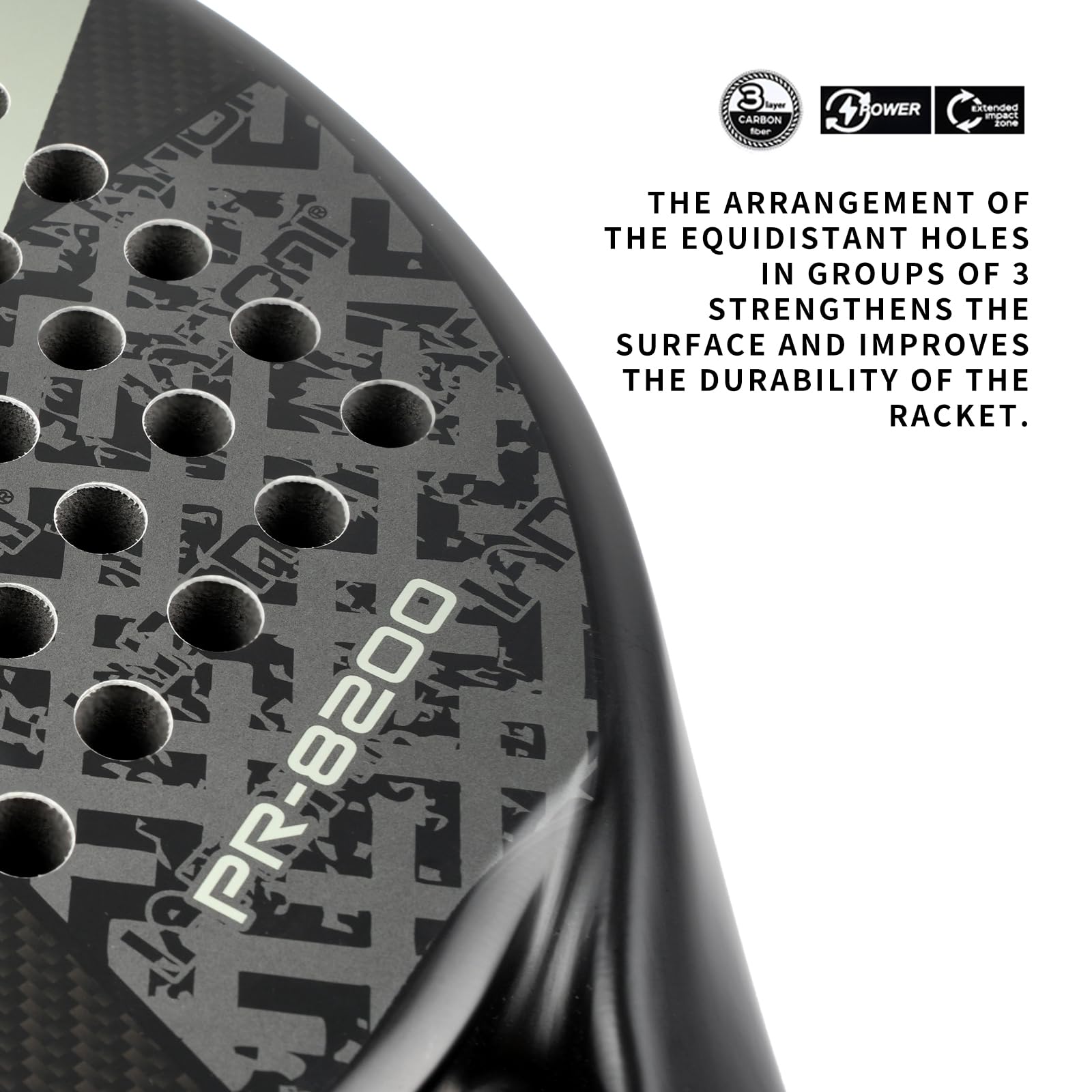 Premium Carbon Fiber Padel Racket with EVA Memory Flex Foam Core - Lightweight Tennis Paddle for Competitive Play & Training - Perfect for Indoor/Outdoor Padel Courts