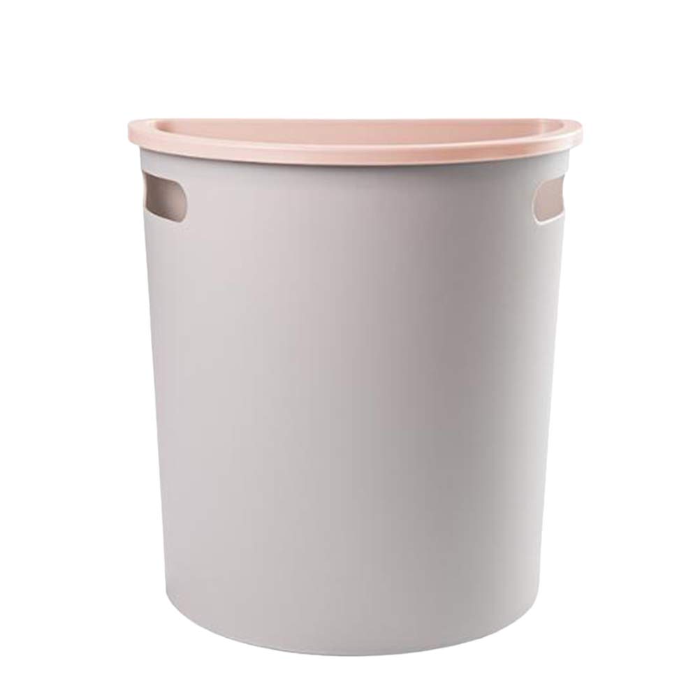 DOITOOL Hanging Trash Can for Kitchen Cabinet Door - Plastic Garbage Bin with Lid, Grey - Space-Saving Waste Container for Small Kitchens, Bathrooms & RVs