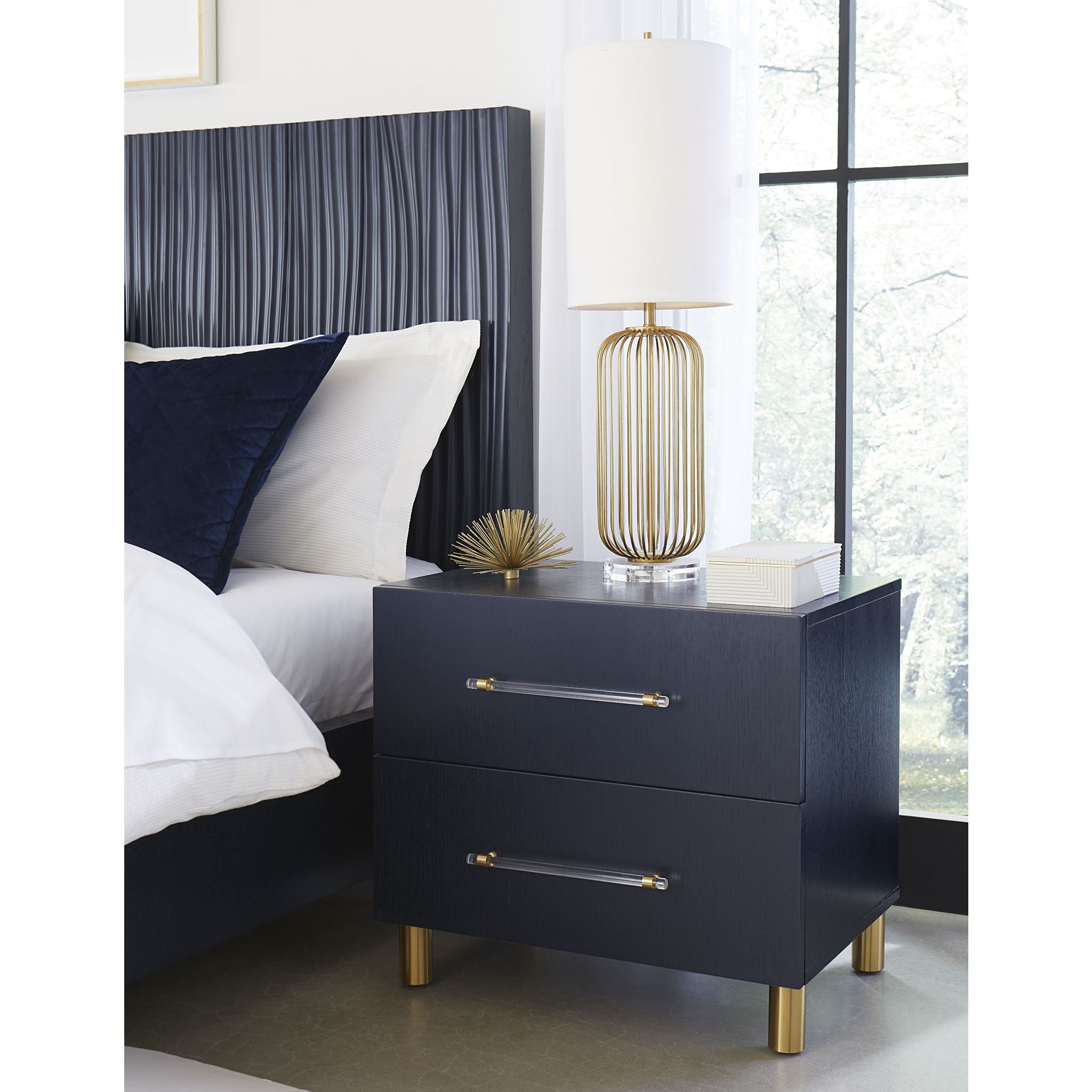 Argento Nightstand - Modern Misty Grey Bedside Table with Storage Drawer, Perfect for Bedroom, Living Room, or Guest Room