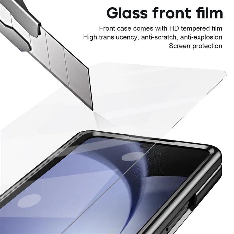 Premium Leather Folding Stand Case for Samsung Galaxy Z Fold 6 - Slim Protective Cover with Kickstand for Hands-Free Viewing, Work & Entertainment