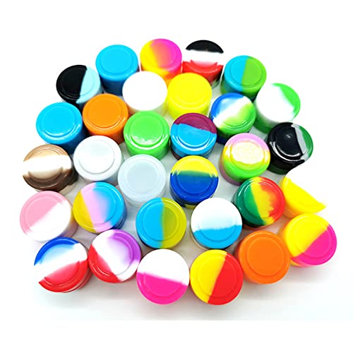 Bangogo 80-Pack 3ML Silicone Wax Containers - Non-Stick, Leak-Proof, Reusable Storage Jars for Essential Oils, Lip Balm, Concentrates, DIY Crafts (Assorted Colors) - Perfect for Home, Salon & Travel Organization