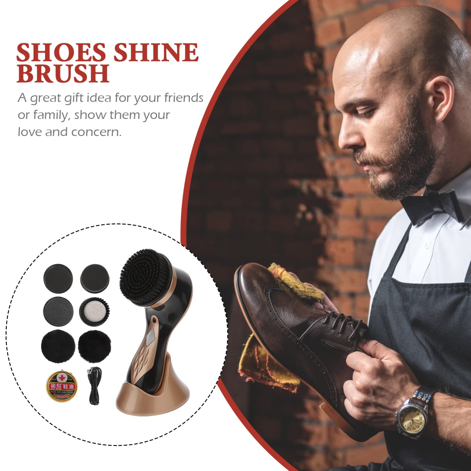 Electric Shoe Polisher & Shine Brush for Leather Shoes - Perfect for Home, Office, and Travel Shoe Care
