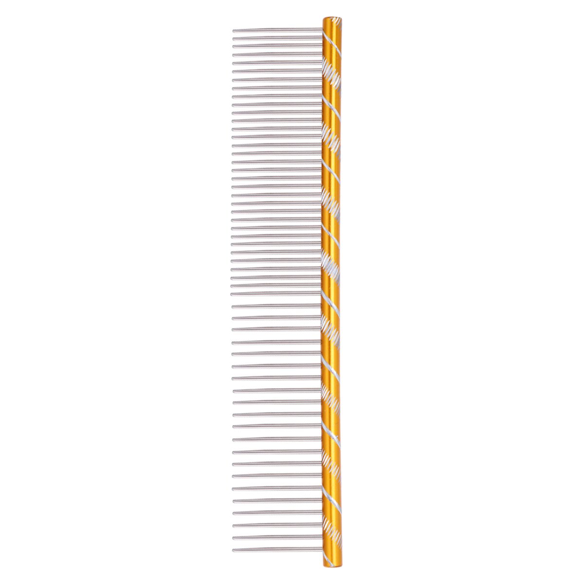 Stainless Steel Pet Grooming Comb with Rounded Ends - Tangle & Knot Remover for Cats & Dogs - Gentle Detangling Comb for Daily Pet Care & Professional Grooming
