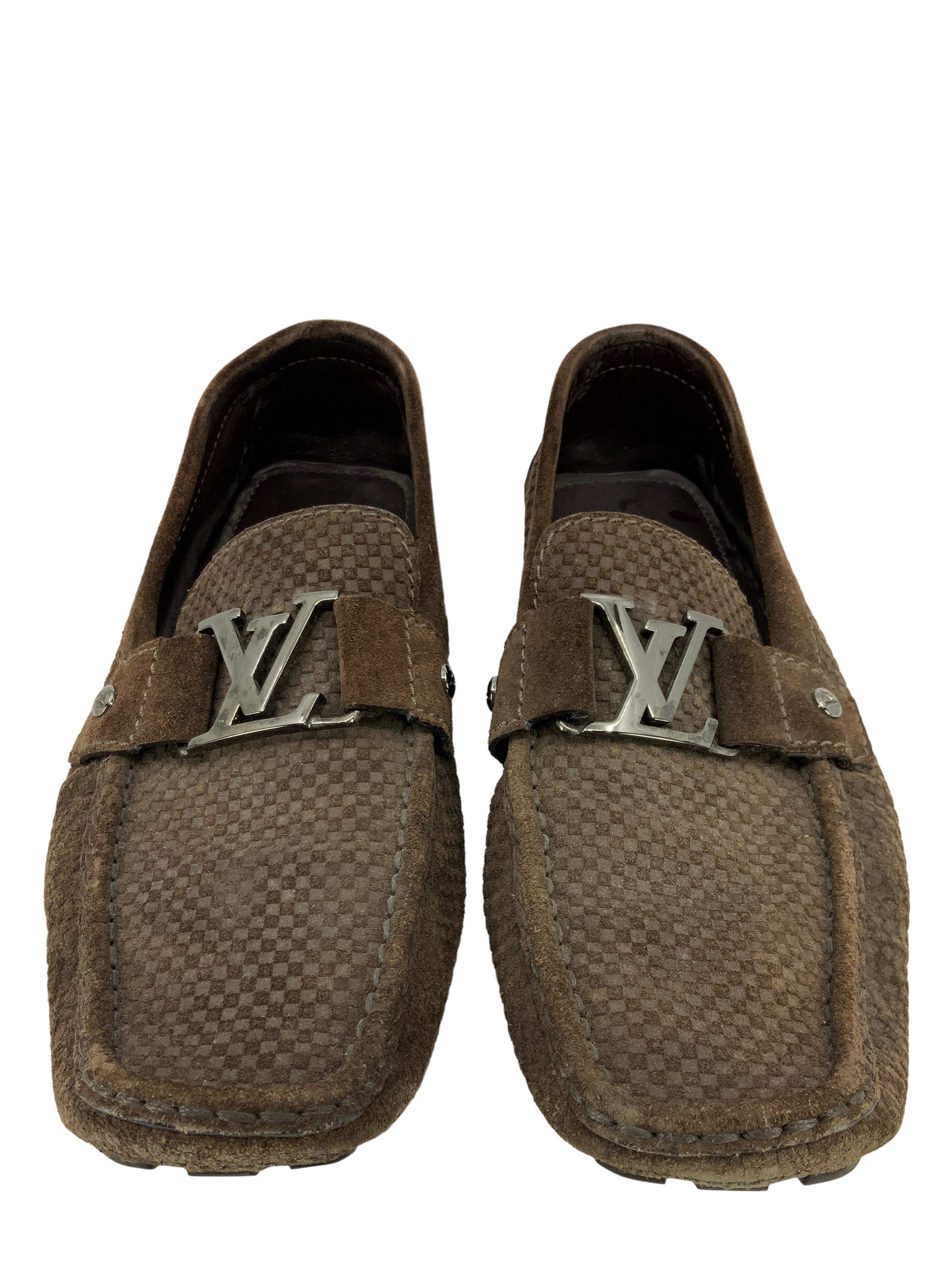 Louis Vuitton Monte Carlo Suede Men's Driving Loafers Size 8 - Premium Luxury Casual Shoes for Men, Comfortable Slip-On Loafers for Driving, Office & Weekend Outings