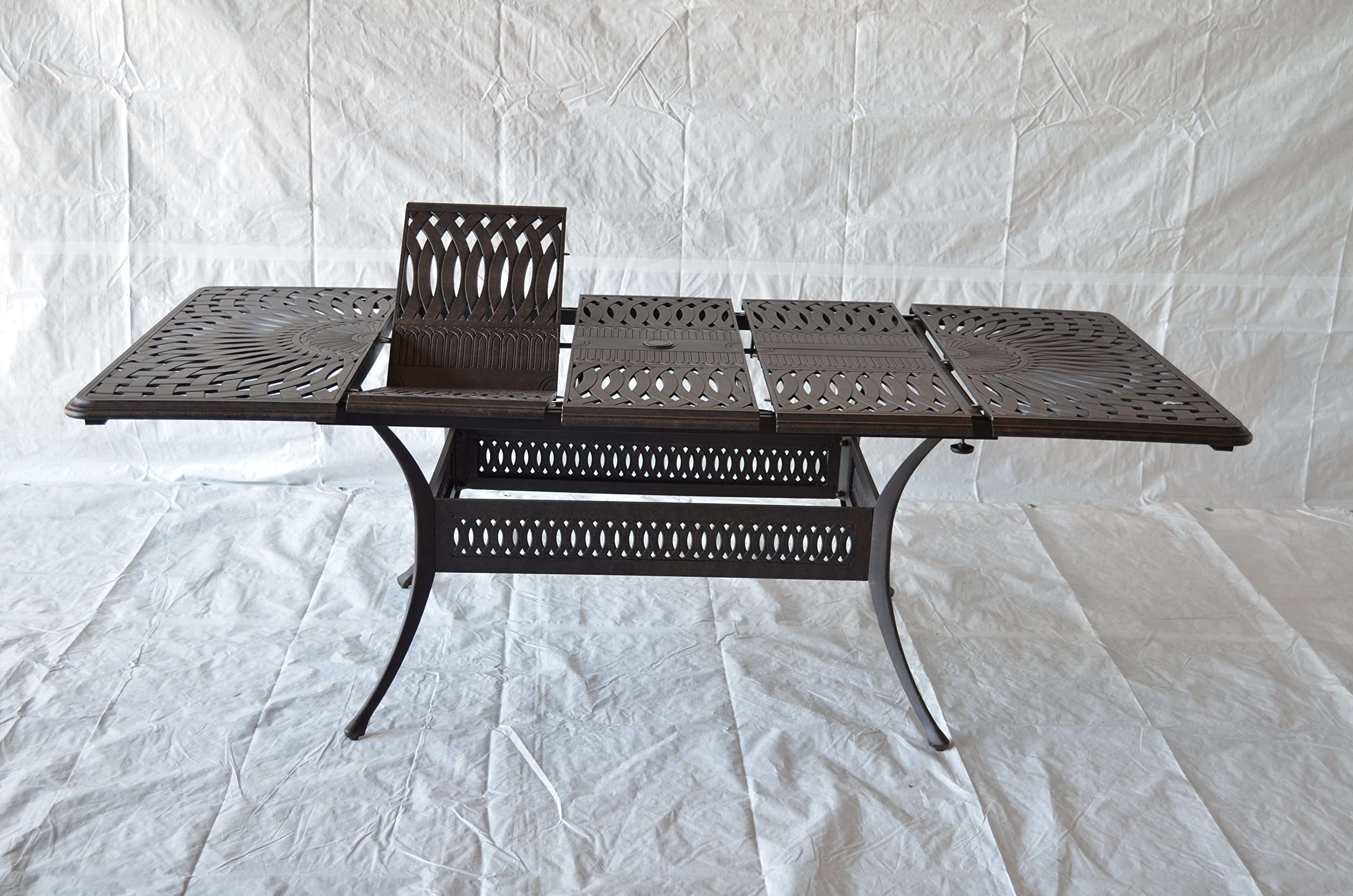 Santa Anita 11-Piece Outdoor Patio Dining Set - Durable Dark Bronze Cast Aluminum Furniture for Backyard, Garden & Poolside Dining