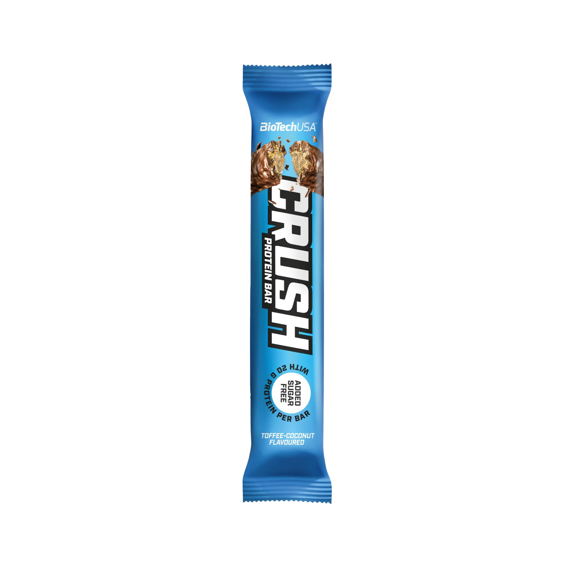BioTechUSA Crush Bar - Toffee Coconut Protein Snack (12 Bars x 64g) | High Protein Energy Bar for Gym, Hiking & On-the-Go Nutrition