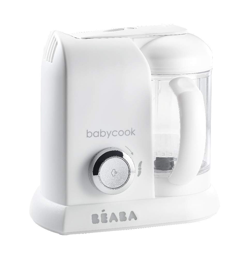 BEABA Babycook Solo 4-in-1 Baby Food Maker - Steamer, Blender, Cooker & Processor for Homemade Baby Food - Quick & Easy Infant Meal Prep - Perfect for Purees & Food Diversification - White/Silver - Ideal for Busy Parents & Healthy Baby Nutrition