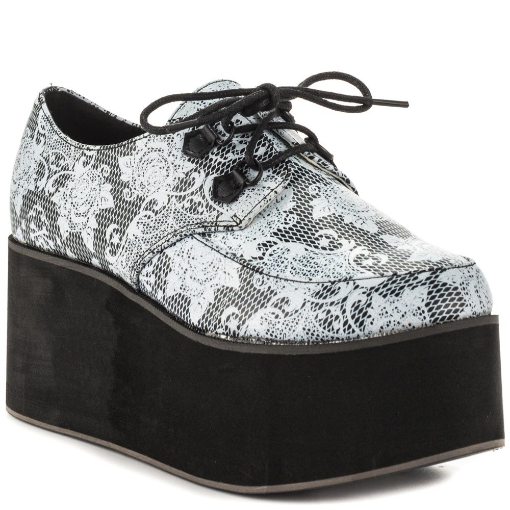 Iron Fist Women's Black Midnight Widow Creeper Flat Shoes - Gothic Punk Style Comfortable Slip-On Sneakers for Casual Wear, Concerts & Night Out