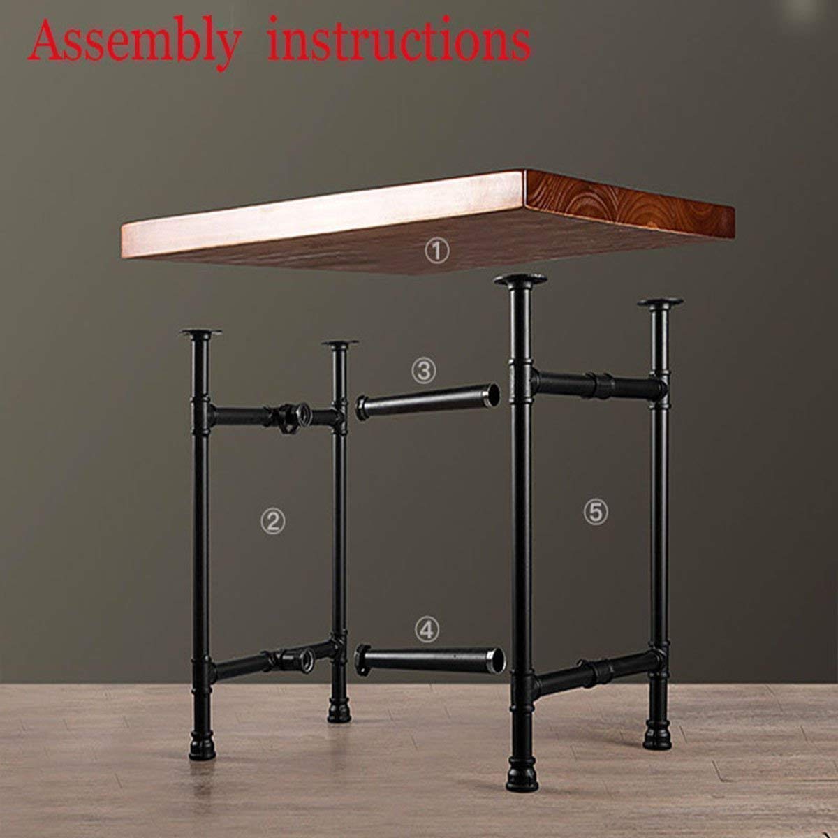 24 Inch Industrial Rustic Iron Pipe Entry Table - Rustic End Table, Coffee Table & Side Table with Metal Legs for Living Room, Dining Room & Bar | Perfect for Home Decor & Small Space Furniture