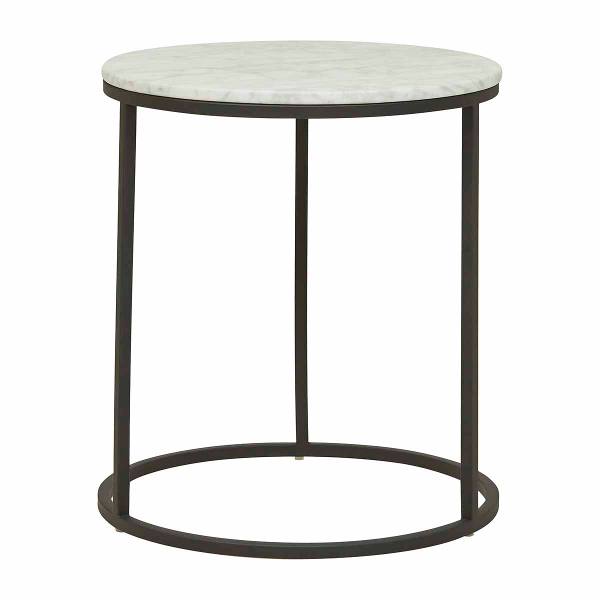 Elle Round Side Table - Modern Accent Table for Living Room, Bedroom & Office - Stylish End Table with Sturdy Metal Base - Perfect for Coffee, Books & Decor