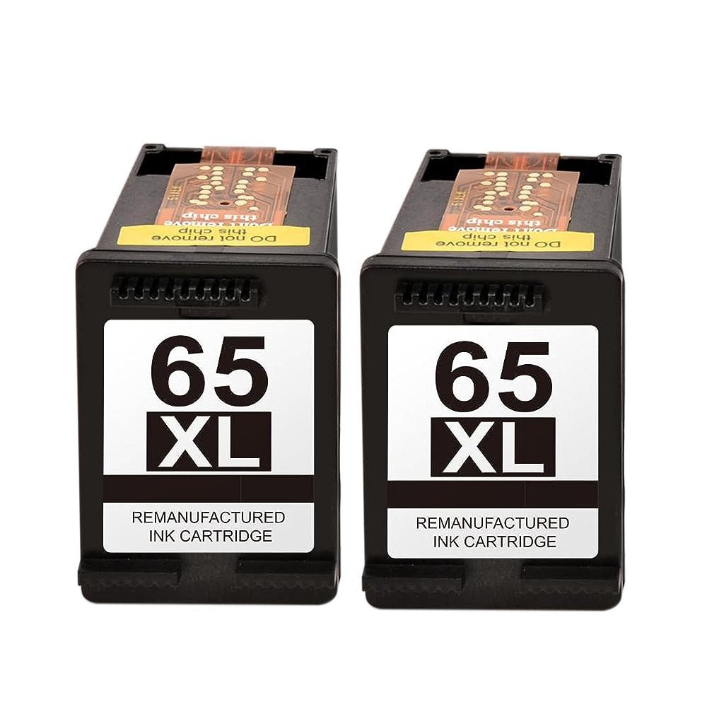 Remanufactured HP 65XL Black Ink Cartridge - 2 Pack (N9K04AN) | High-Quality Compatible Printer Ink | Perfect for Home Office Printing, Documents & School Projects