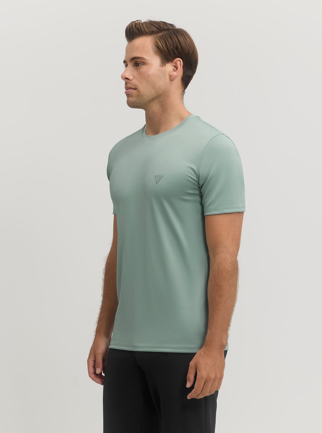 Green Tech Stretch T-Shirt for Men - Eco-Friendly Comfort Fit Cotton Tee - Perfect for Workouts, Yoga & Casual Wear