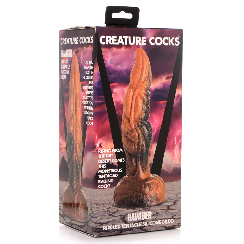 Creature Cocks Ravager Ripple Texture Silicone Tentacle Dildo - Fantasy Adult Toy for Couples & Solo Play