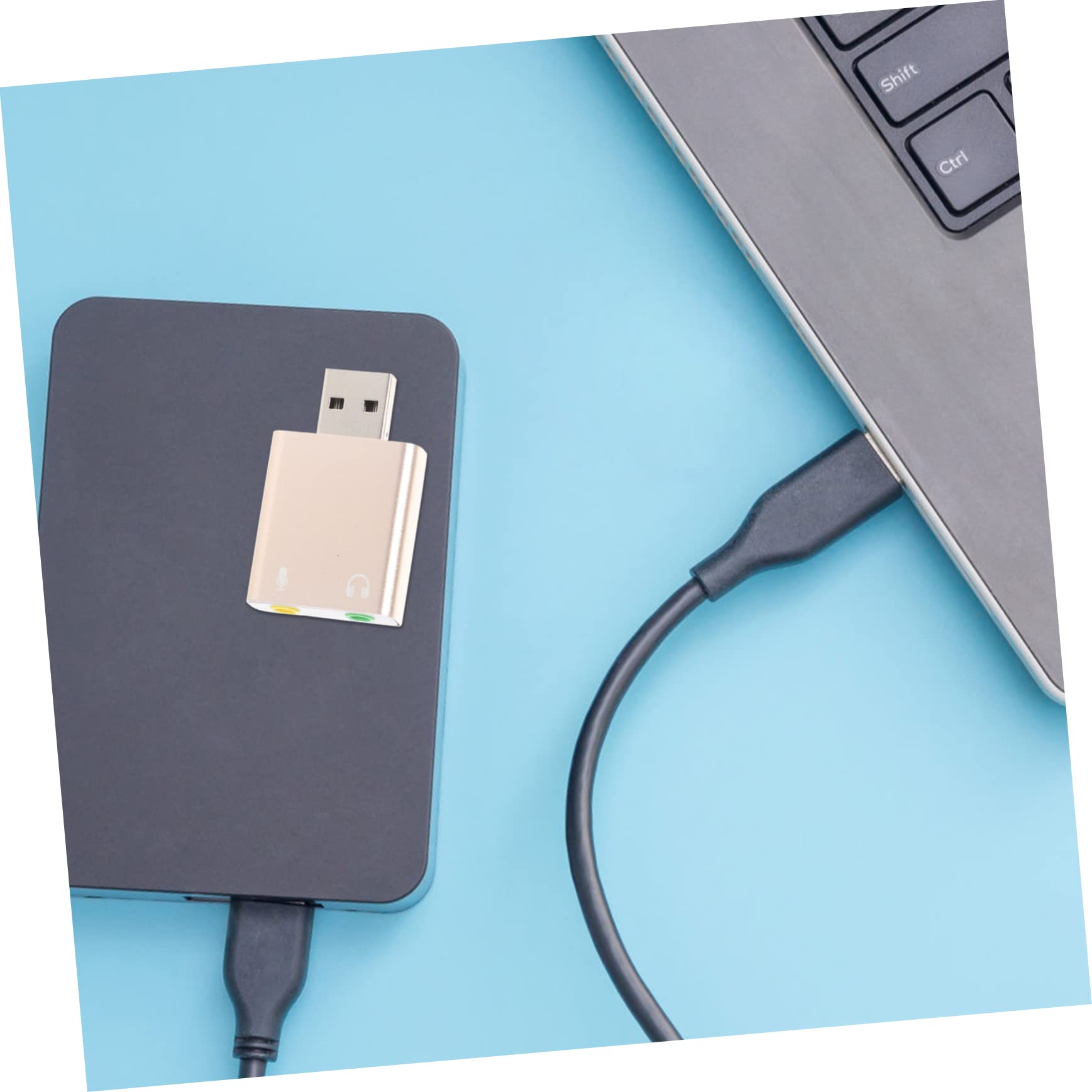 4-Pack OSALADI USB External Sound Card with Audio Jack Adapter - Universal USB Audio Adapter for PC, Laptop, Bus & Electronic Devices - Perfect for Gaming, Streaming & Conference Calls
