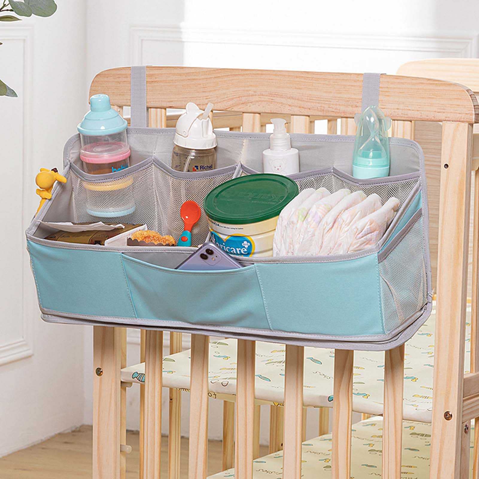 XFY Portable Baby Bed Hanging Storage Organizer - Waterproof Diaper & Toy Pouch, Crib Bedding Organizer with Multi-Pockets for Clothes, Blankets, Wipes - Perfect for Nursery, Travel & On-the-Go Parents