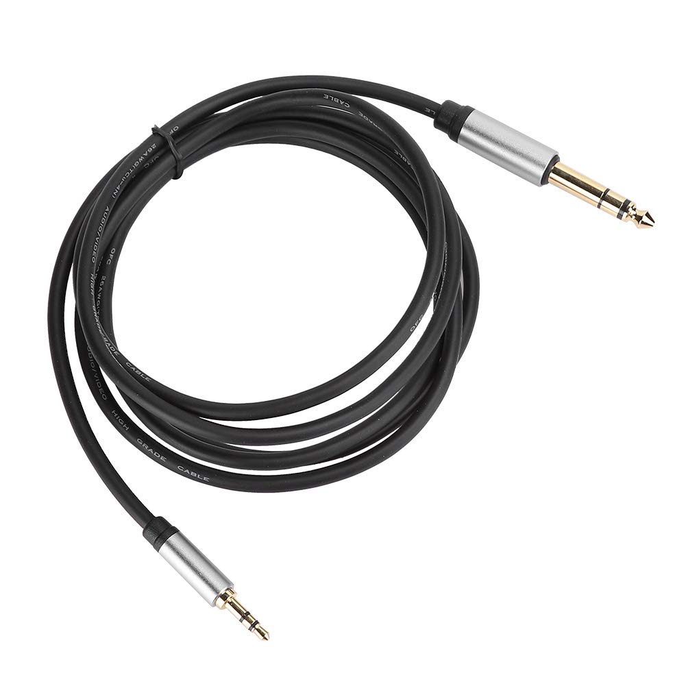 3.5mm to 6.5mm Audio Adapter Cable - Gold Plated Durable Stereo Jack Connector - 1.8M/6ft Plug & Play for Mixer, Speaker, Guitar, Studio Equipment - Perfect for Home Recording & Live Performances