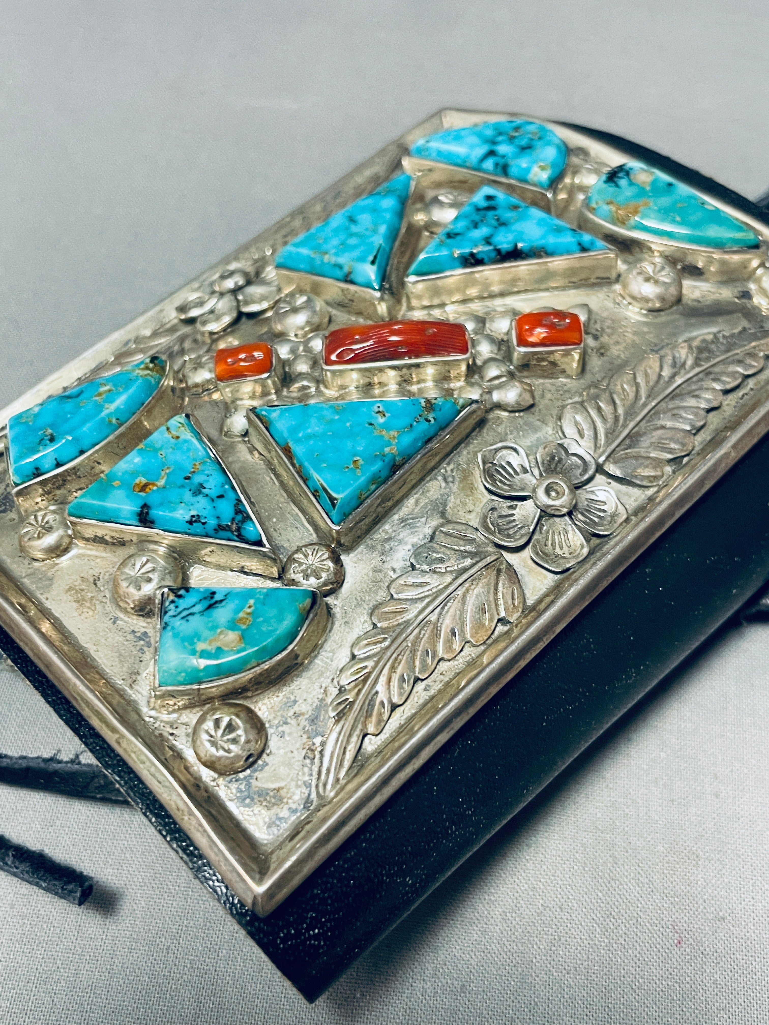 183 Grams Vintage Navajo Turquoise Sterling Silver Ketoh Bracelet for Men - Native American Handcrafted Jewelry - Perfect for Western Fashion, Boho Style & Gift Giving