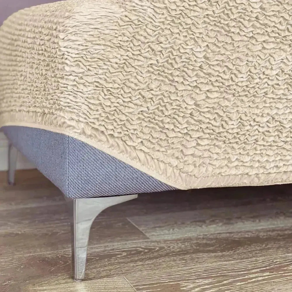 Small Ottoman Slipcover - Microfiber Collection - Perfect for Living Room, Bedroom, and Home Decor