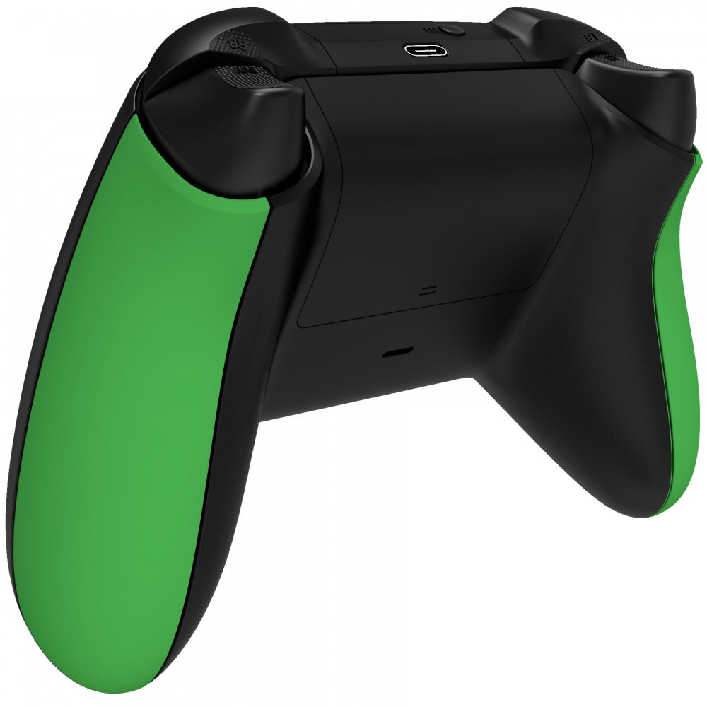 eXtremeRate Soft Touch Grip Back Panels for Xbox Series X/S Controller - Green Non-Slip Side Rails & Handles, Ergonomic Replacement Parts (Controller Not Included) | Perfect for Gaming, Streaming & Esports Tournaments