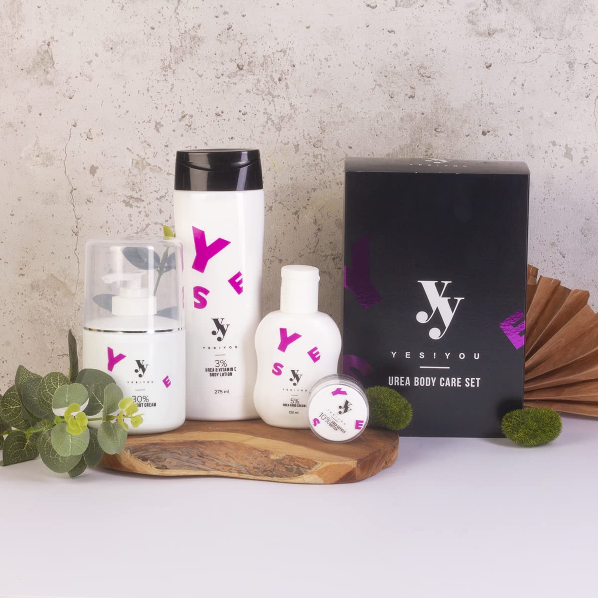 Yes!You Urea Body Care Set - Moisturizing Hand Cream, Foot Cream, Body Lotion & Cuticle Butter (4-Piece Kit) | Dry Skin Relief for Hands, Feet & Body | Perfect for Winter Care & Cracked Heel Treatment