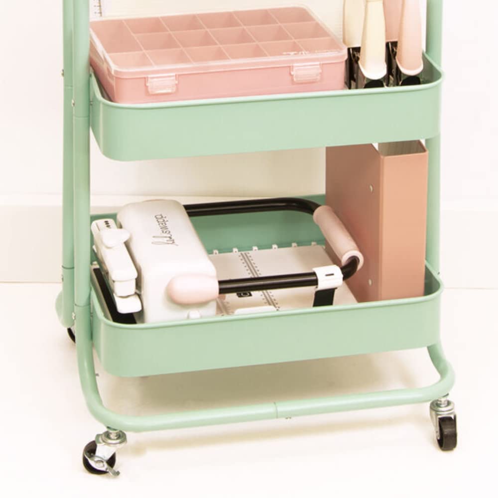 Craftelier - 3-Tier Metal Rolling Cart with Wheels | Heavy Duty Organizer Trolley with 4 Swivel Casters & Brakes | Max Load 6.6 lbs per Tray | Adjustable Shelf Height 10 Inches | 30.7