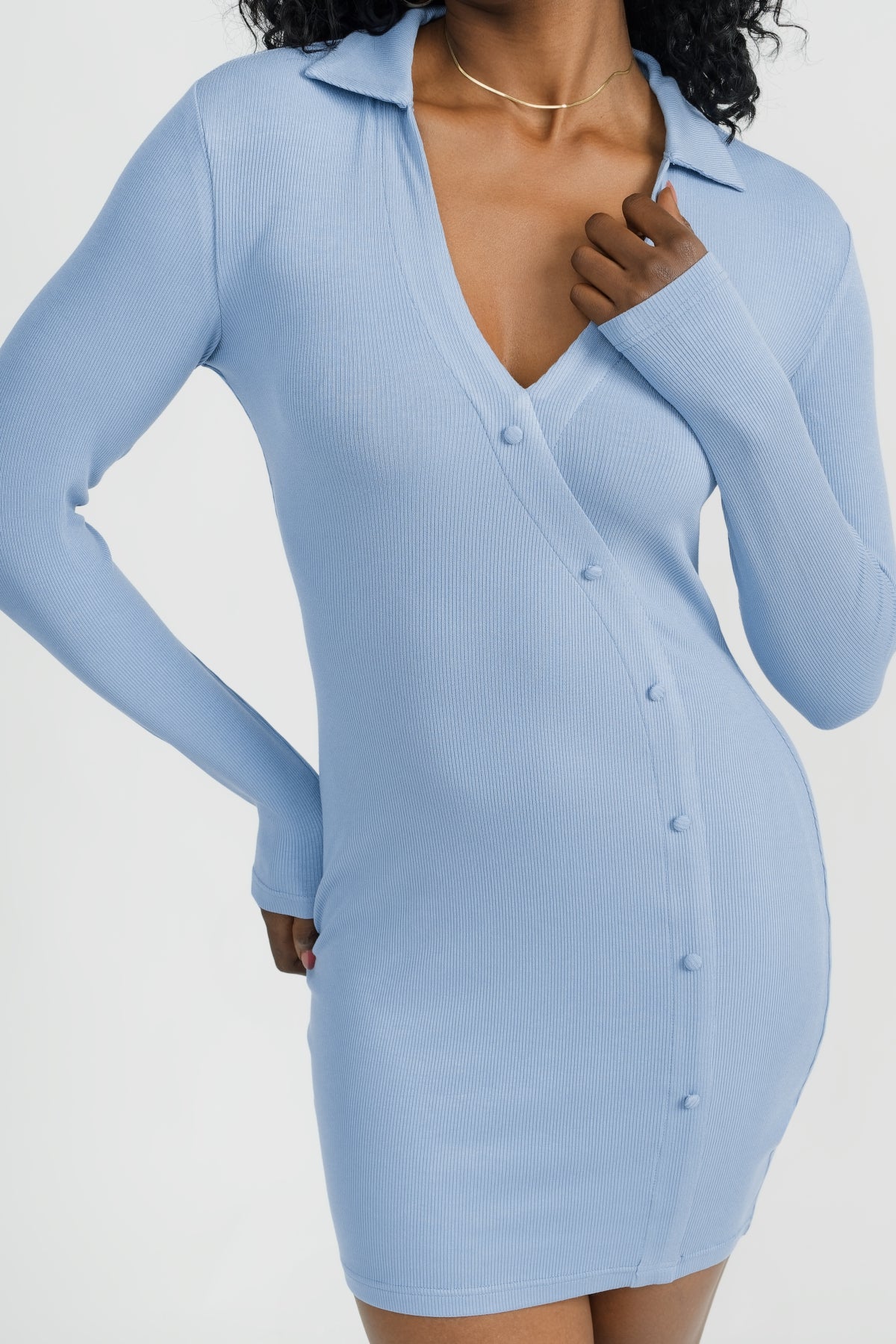 Elegant Mia Dress in Azure Blue - Perfect for Parties, Weddings & Special Occasions