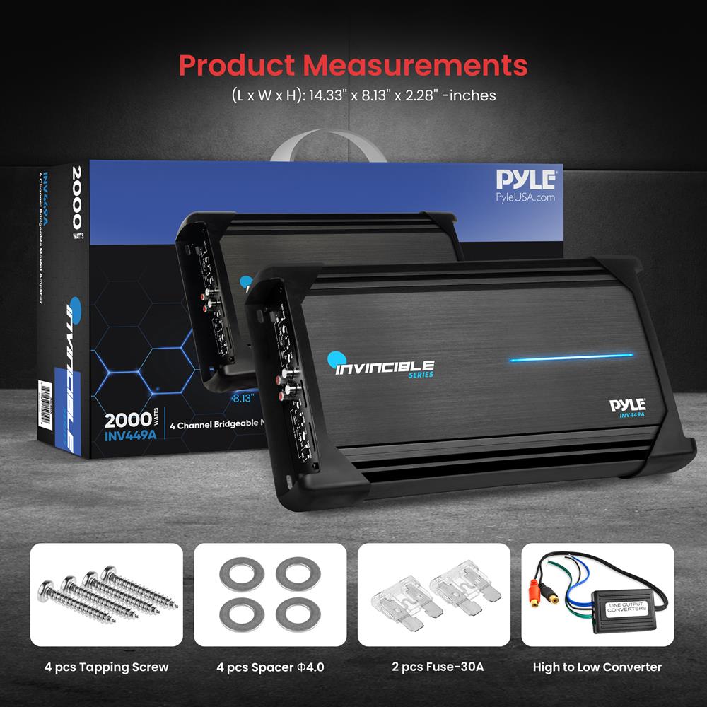 4 Channel Bridgeable Mosfet Amplifier - High Power Car Audio Amp for Home & Professional Sound Systems | Perfect for Car Stereo, DJ Setup & Home Theater
