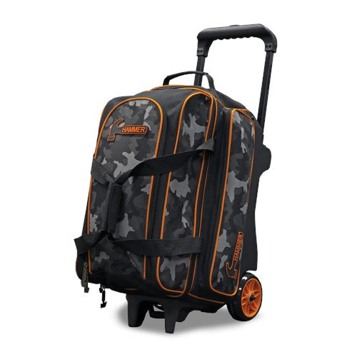 Premium Deluxe Double Roller Camo Bowling Bag - Heavy Duty Rolling Bowling Ball Case with Wheels for Men & Women - Perfect for League Play, Tournaments & Travel