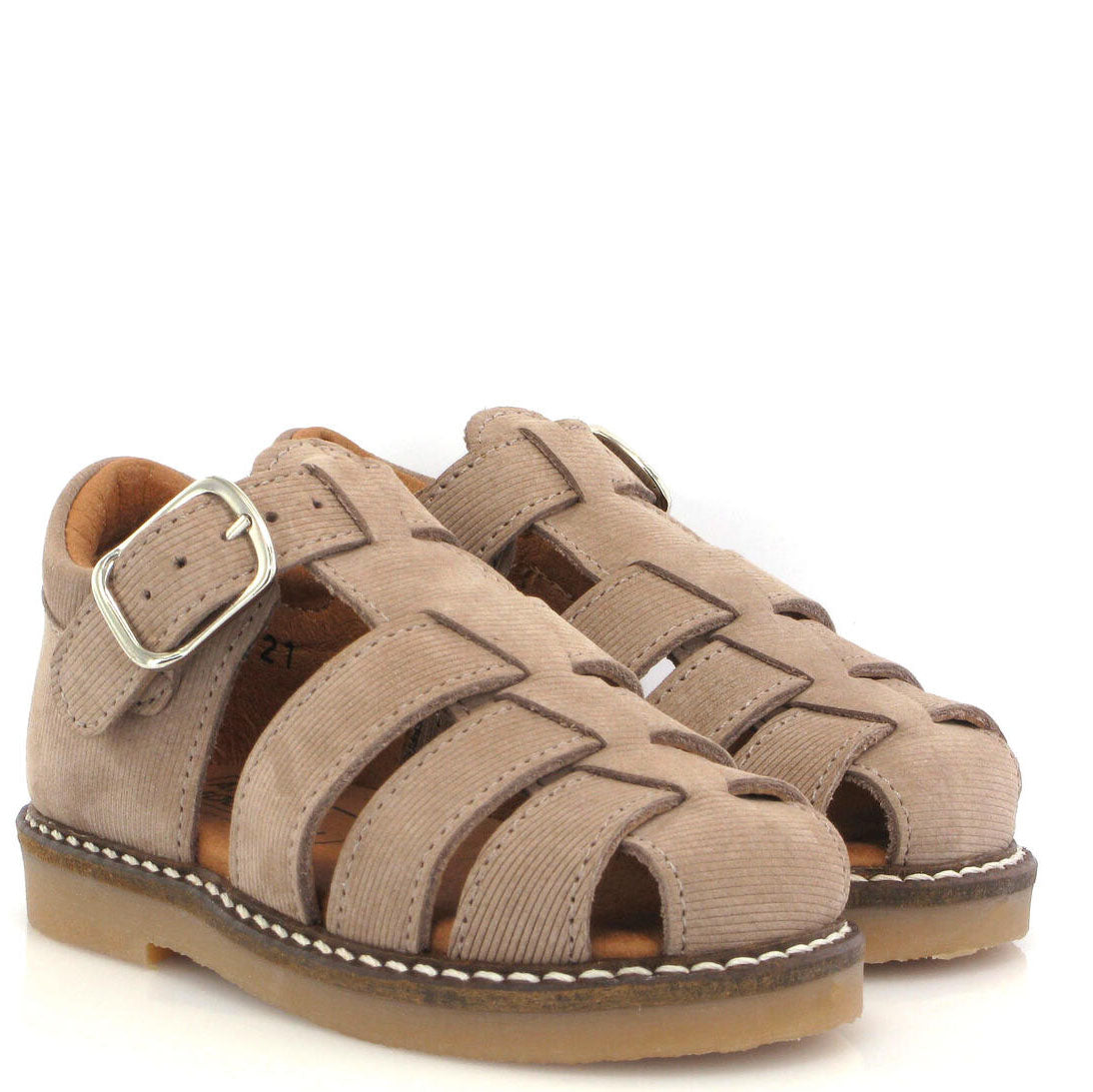 Atlanta Moccasin Taupe Textured Fisherman Baby Sandals - Soft Leather First Walkers for Toddlers, Perfect for Beach, Park & Summer Outings