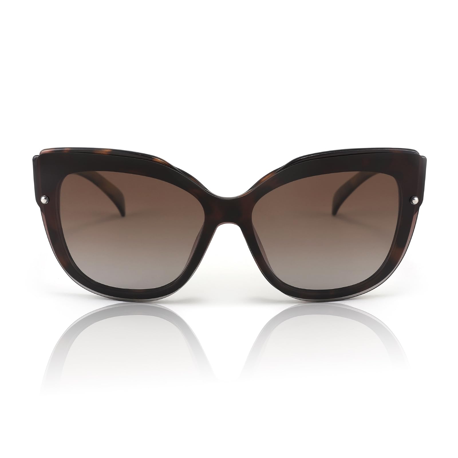 FEISEDY Polarized Cat Eye Sunglasses for Women & Men - Rimless Mirrored Oversized Retro Sunglasses B2796 | UV Protection, Fashion Accessory for Driving, Beach & Outdoor Activities