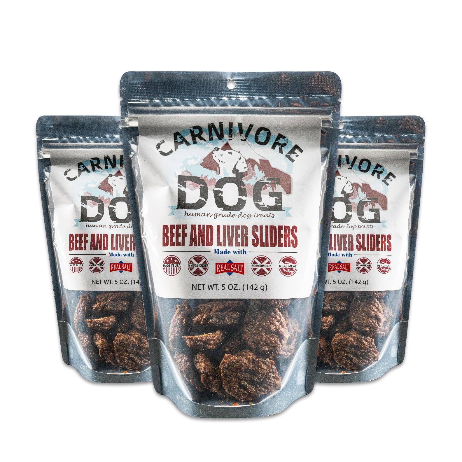 Premium Human-Grade Grass-Fed Beef Liver Treats for Dogs - All-Natural Training Snacks with Redmond Real Salt, No Additives - Healthy Chewy Rewards for All Breeds (Pack of 3) - Perfect for Obedience Training, Positive Reinforcement & On-The-Go Rewards