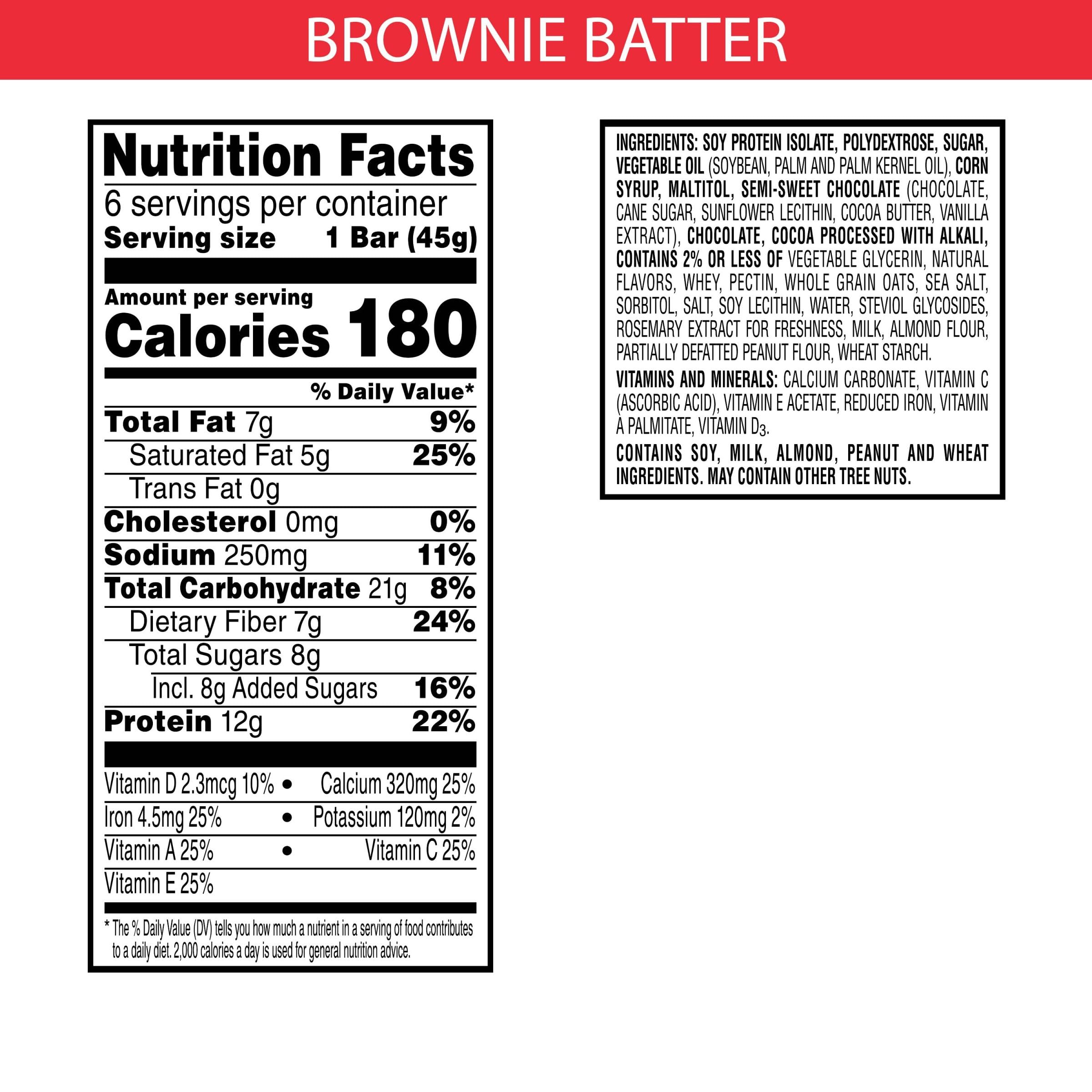 Kellogg's Special K Protein Bars - Brownie Batter Flavor, 9.5oz Box (6 Bars) | High Protein Meal Replacement & Healthy Snacks for Weight Loss, Fitness, and On-the-Go Nutrition