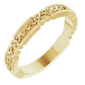 14K Yellow Gold 1.5mm Round Celtic Inspired Wedding Band Ring - Perfect for Anniversary Gifts & Celtic Jewelry Lovers