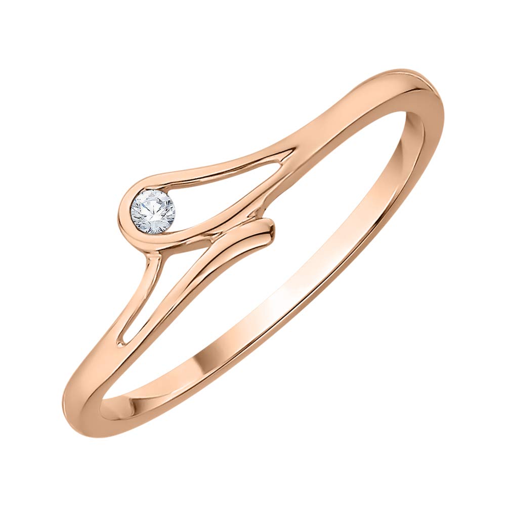 14K Gold KATARINA Diamond Accent Promise Ring for Women - I-J Color, I1 Clarity - Perfect for Anniversaries, Engagements & Romantic Gifts