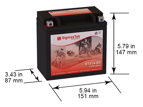 Interstate Battery FAYTX14-BS High Performance Motorcycle Battery - Replacement for Harley, Honda, Yamaha & More - Perfect for Touring, Cruising & Off-Road Adventures