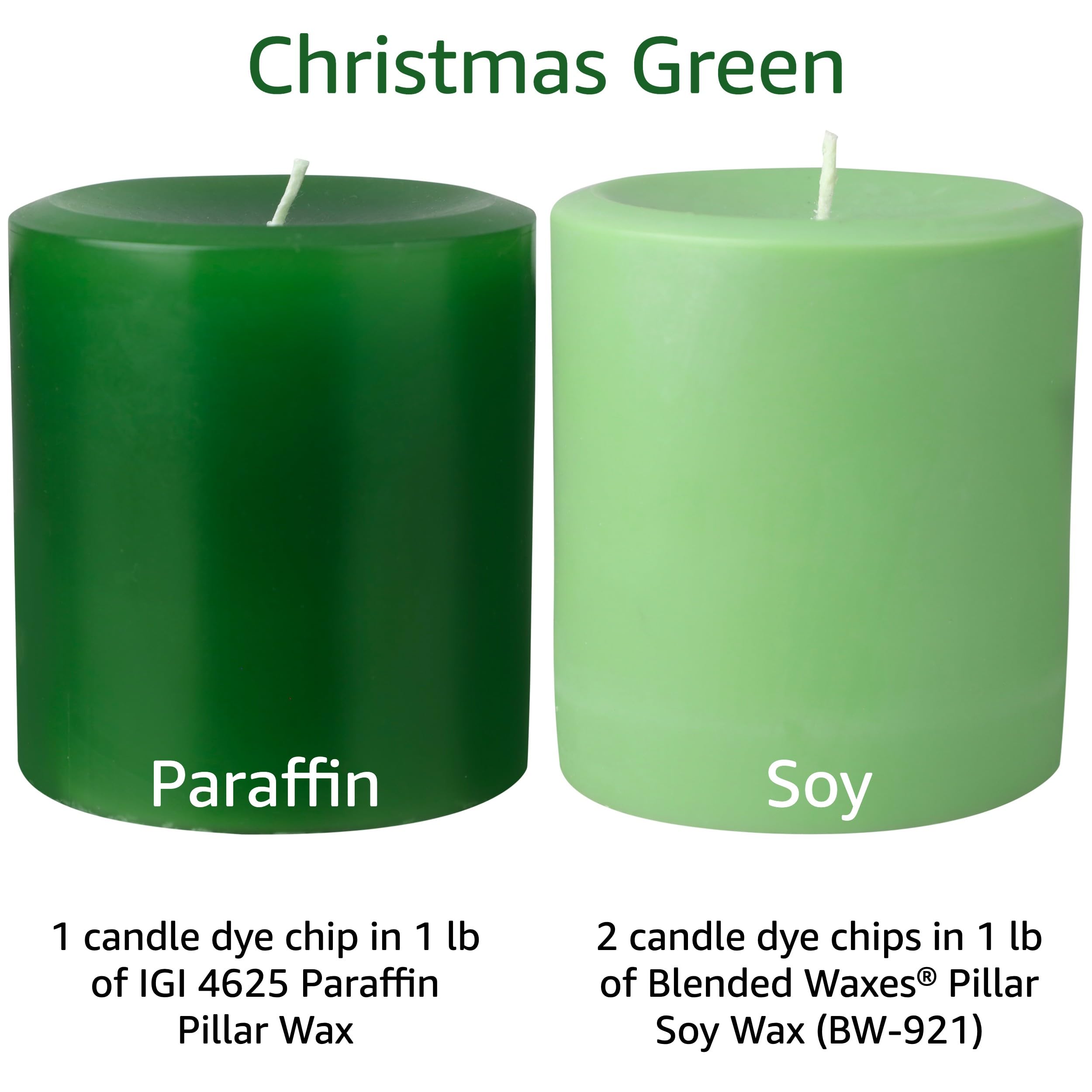Premium Christmas Green Candle Dye Chips - Highly Concentrated USA-Made Candle Wax Dye for Soy & Paraffin - 25-Pack for DIY Candle Making Kits - Perfect for Holiday Decor, Gifts & Home Fragrance Projects