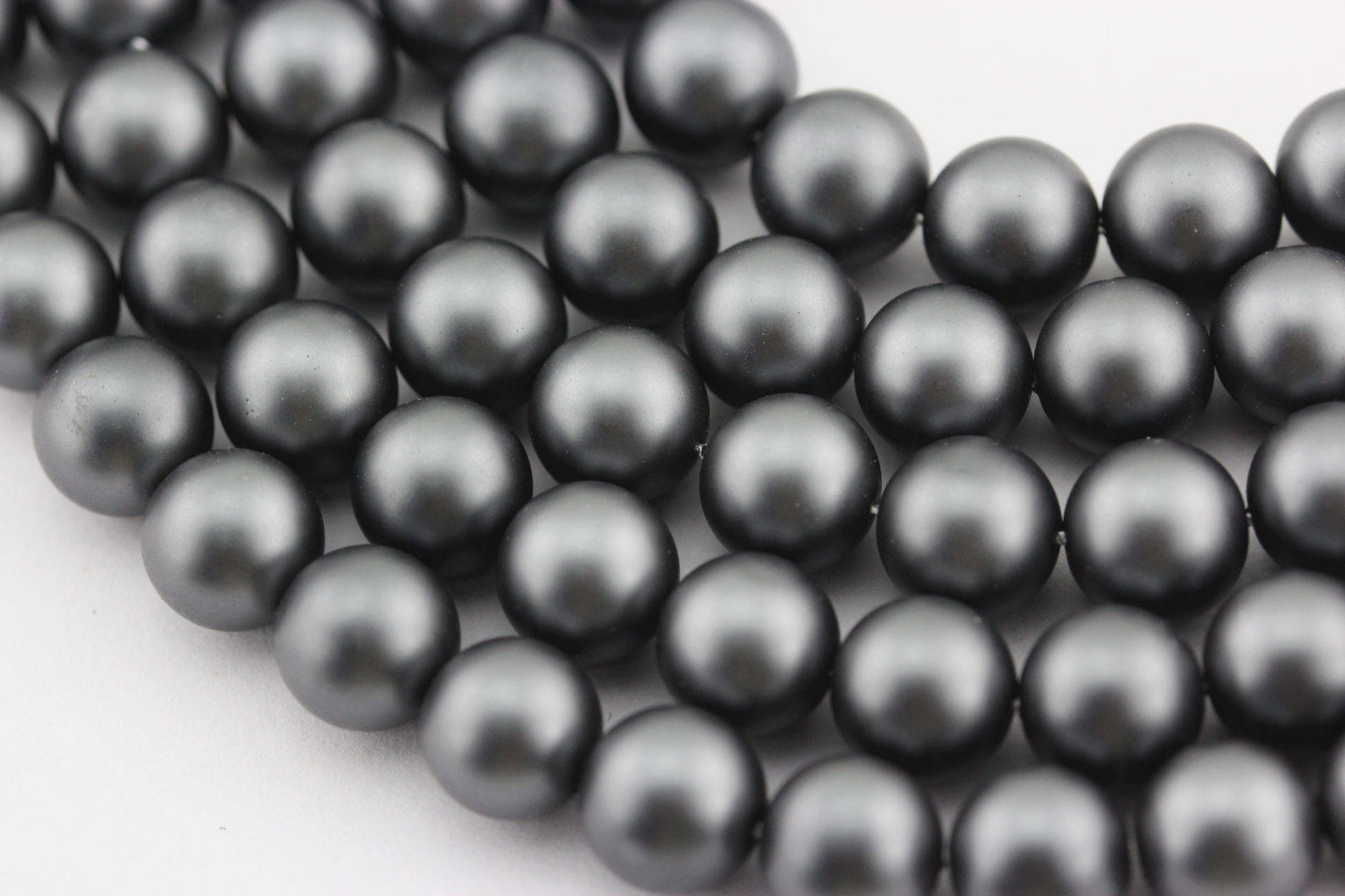 Gray Shell Pearl Matte Round Beads - 6mm, 8mm, 10mm, 15.5 Inch Strand - DIY Jewelry Making, Necklace & Bracelet Crafting Supplies for Women